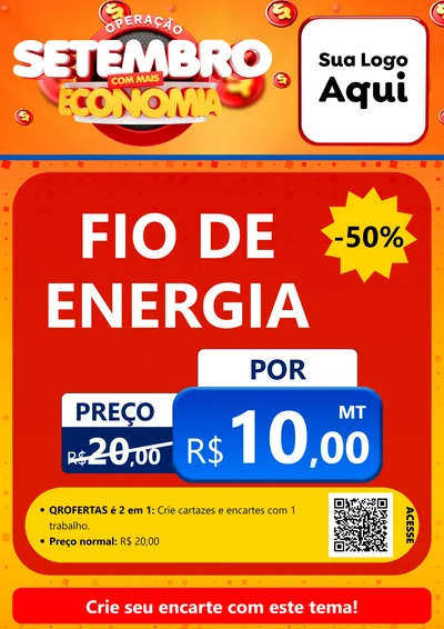 Modelo de Cartaz para Cartaz A4 Vertical com o tema Operação Setembro Com Muita Economia para Materiais Elétricos