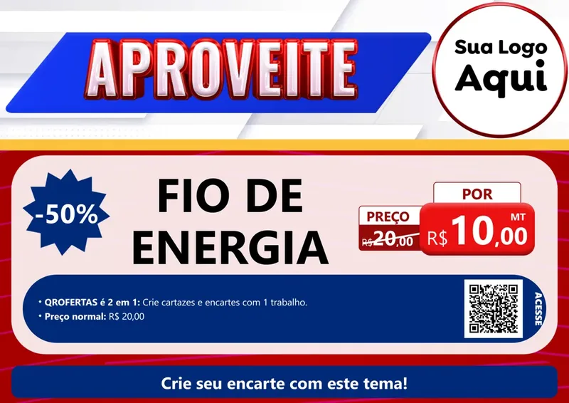 Modelo de Cartaz para Cartaz A4 Horizontal com o tema Aproveite para Materiais Elétricos