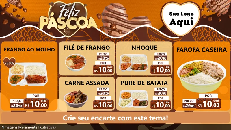 Modelo de TV para TV Horizontal com o tema Feliz Páscoa para Restaurante