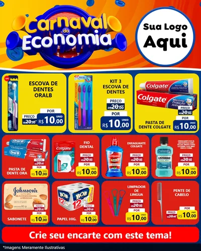 Modelo de Rede Social para Feed Instagram com o tema Carnaval da Economia para Higiene Pessoal