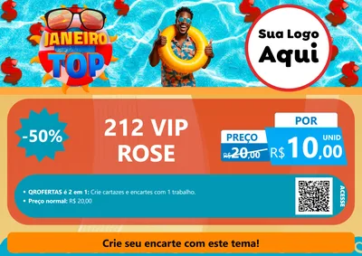 Modelo de Cartaz para Cartaz A4 Horizontal com o tema Janeiro Top para Perfumes