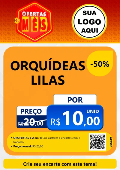 Modelo de Cartaz para Cartaz A4 Vertical com o tema Ofertas do Mês para Floricultura e jardim