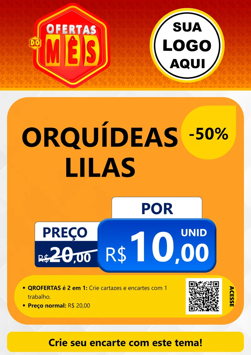 Modelo de Cartaz para Cartaz A4 Vertical com o tema Ofertas do Mês para Floricultura e jardim