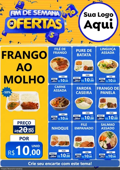 Modelo de Encarte para Encarte A4 Vertical com o tema Fim de Semana de Ofertas para Restaurante