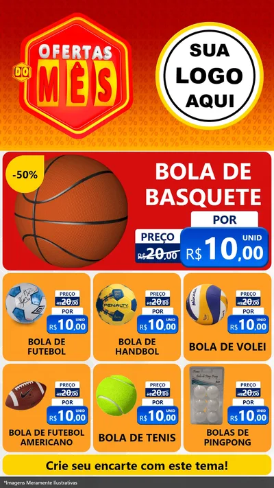 Modelo de Rede Social para Stories com o tema Ofertas do Mês para Artigos Esportivos
