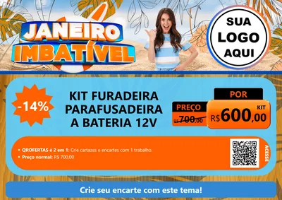 Modelo de Cartaz para Cartaz A4 Horizontal com o tema Janeiro Imbatível para Maquinas e Ferramentas