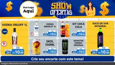 Modelo de TV para TV Horizontal com o tema Show de Ofertas para Distribuidora de bebidas
