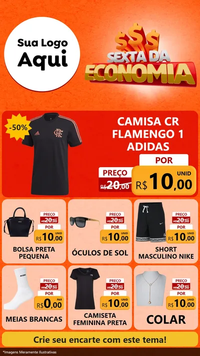 Modelo de Rede Social para Stories com o tema Sexta da Economia para Roupas e acessórios
