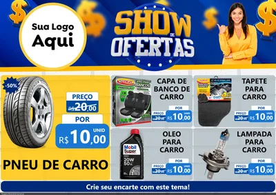 Modelo de Encarte para Encarte A4 Horizontal com o tema Show de Ofertas para Auto peças