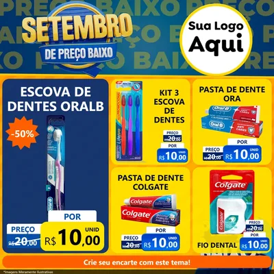 Modelo de Rede Social para Feed Facebook com o tema Setembro De Preço Baixo para Higiene Pessoal