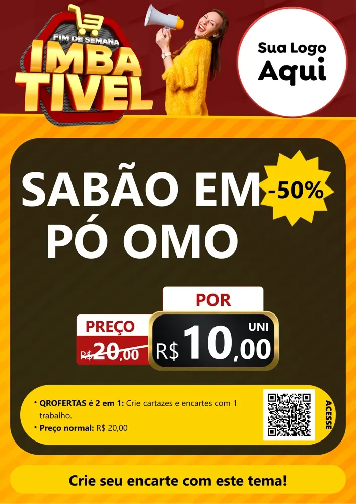 Modelo de Cartaz para Cartaz A4 Vertical com o tema Fim de Semana Imbatível para Produtos de Limpeza