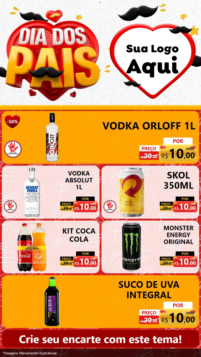Modelo de TV para TV Vertical com o tema Dia dos Pais para Distribuidora de bebidas