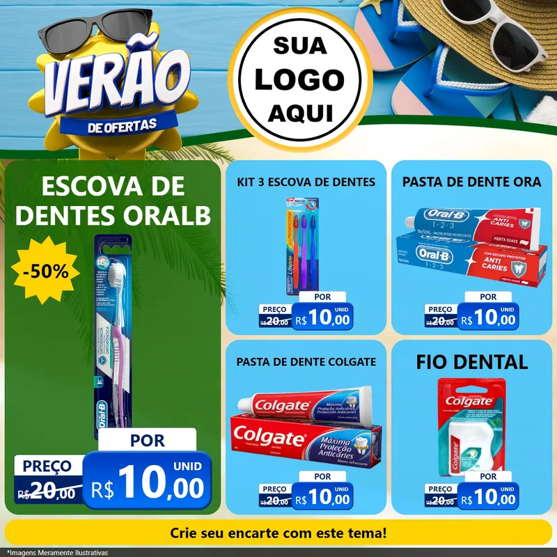 Modelo de Rede Social para Feed Facebook com o tema Verão de Ofertas para Higiene Pessoal