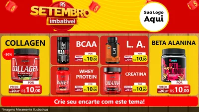 Modelo de TV para TV Horizontal com o tema Setembro Imbatível para Suplementos alimentares