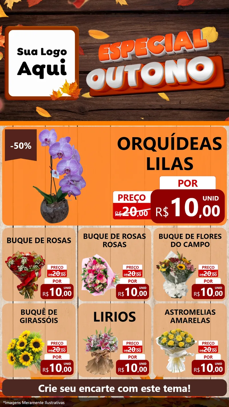 Modelo de Rede Social para Stories com o tema Especial Outono para Floricultura e jardim