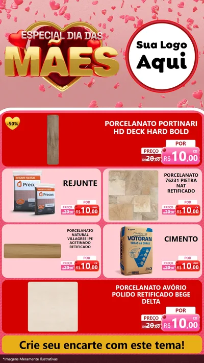 Modelo de TV para TV Vertical com o tema Especial Dia Das Mães para Pisos e revestimentos