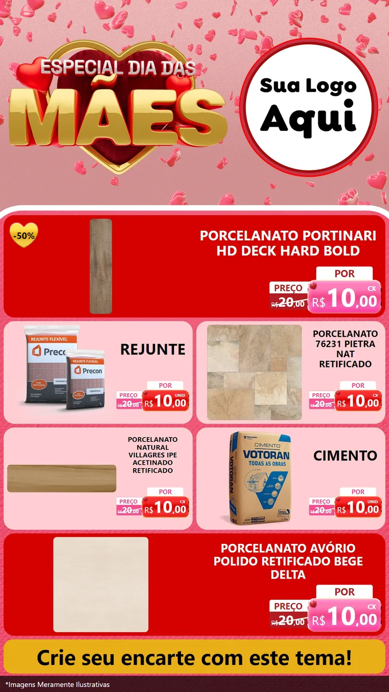 Modelo de TV para TV Vertical com o tema Especial Dia Das Mães para Pisos e revestimentos