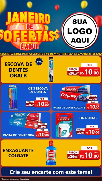 Modelo de TV para TV Vertical com o tema Janeiro de Ofertas É Aqui! para Higiene Pessoal