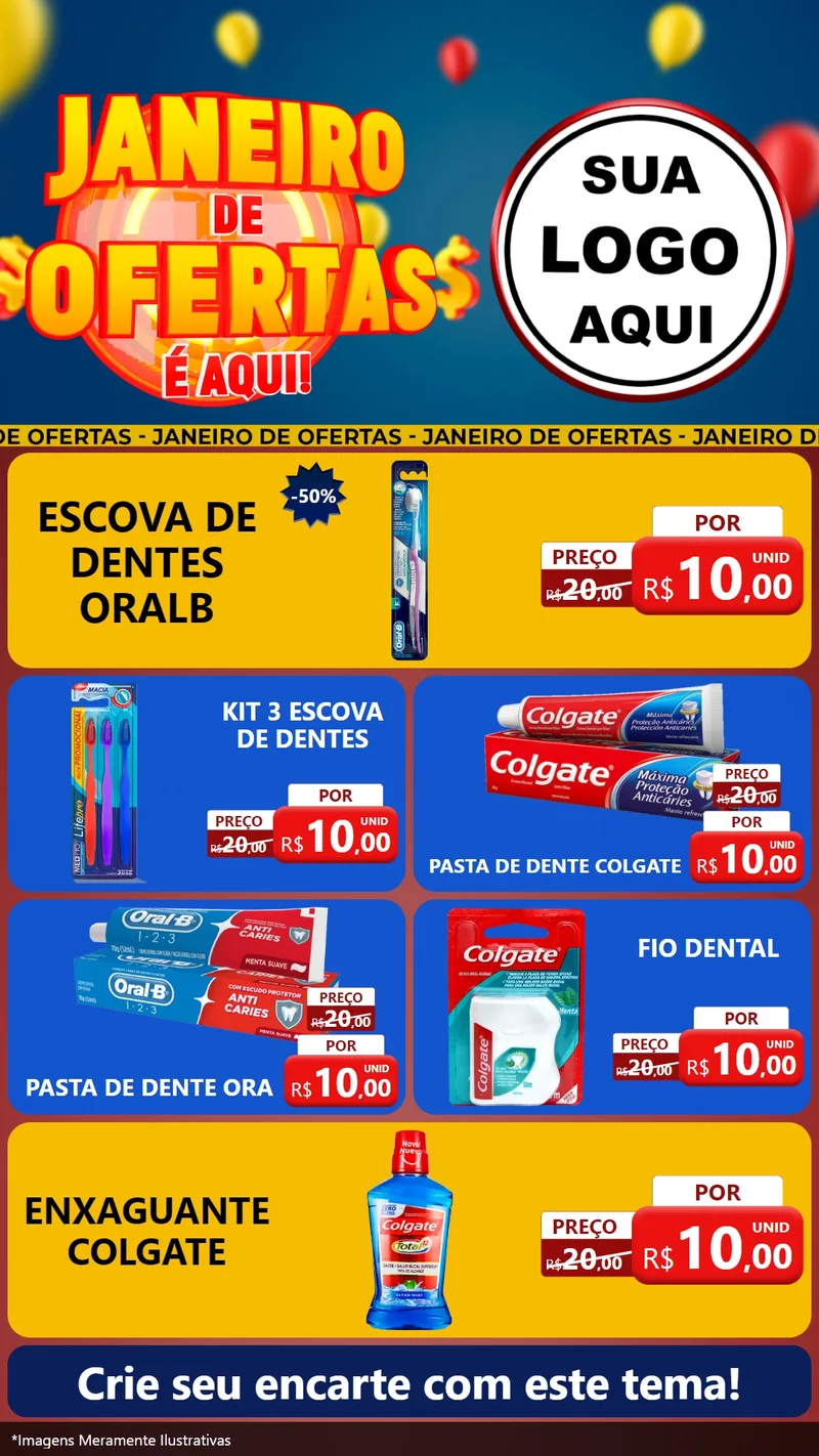 Modelo de TV para TV Vertical com o tema Janeiro de Ofertas É Aqui! para Higiene Pessoal