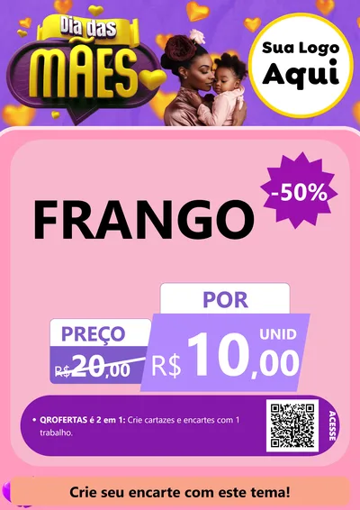 Modelo de Cartaz para Cartaz A4 Vertical com o tema Dia das Mães para Assados