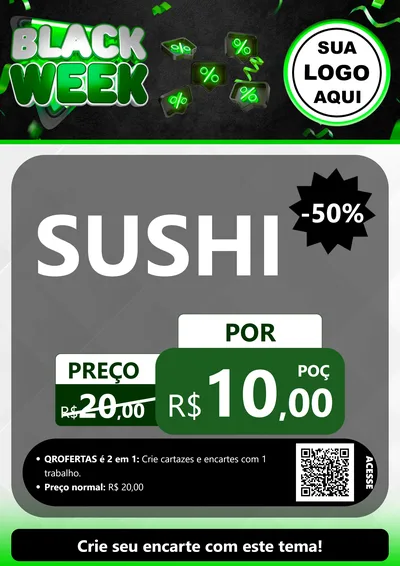 Modelo de Cartaz para Cartaz A4 Vertical com o tema Black Week para Comida japonesa