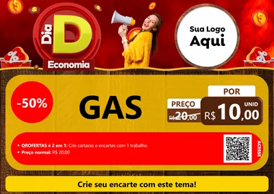 Modelo de Cartaz para Cartaz A4 Horizontal com o tema Dia D Economia para Água e gás