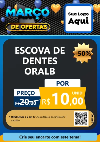 Modelo de Cartaz para Cartaz A4 Vertical com o tema Março de Ofertas para Higiene Pessoal