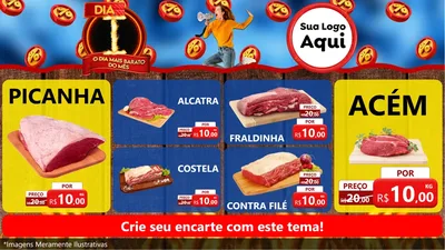 Modelo de TV para TV Horizontal com o tema Dia I - O Dia Mais Barato Do Mês para Açougue