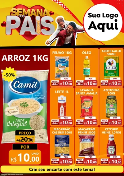 Modelo de Encarte para Encarte A4 Vertical com o tema Semana Dos Pais para Supermercado
