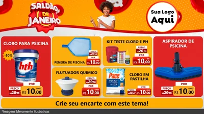 Modelo de TV para TV Horizontal com o tema Saldão de Janeiro para Produtos para Piscina