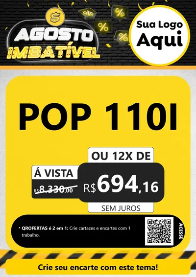 Modelo de Cartaz para Cartaz A4 Vertical com o tema Agosto Imbatível para Concessionaria de Motos