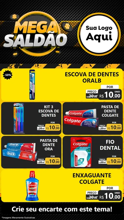 Modelo de TV para TV Vertical com o tema Mega Saldão para Higiene Pessoal