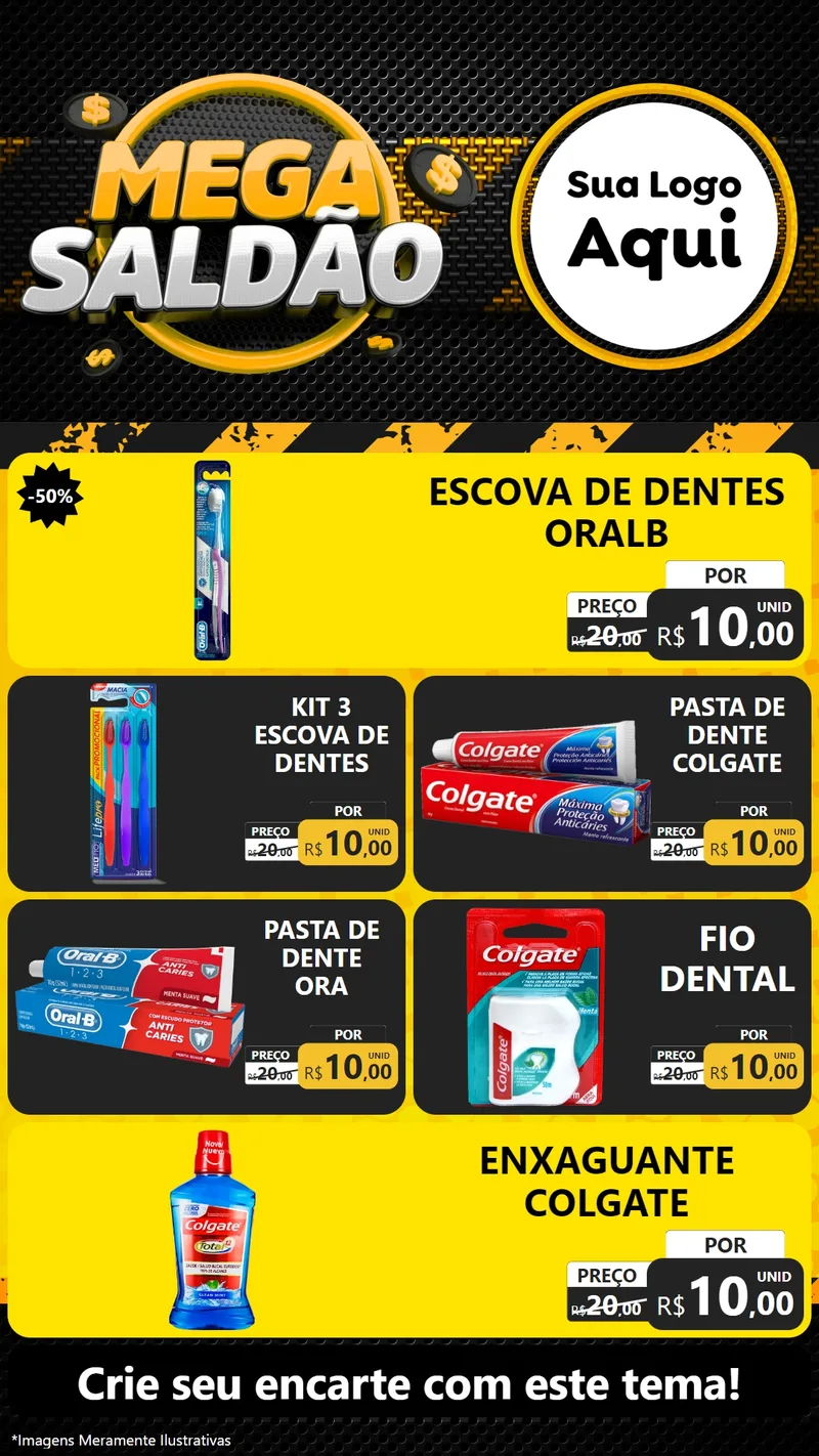Modelo de TV para TV Vertical com o tema Mega Saldão para Higiene Pessoal