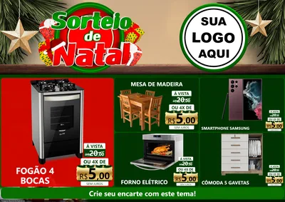 Modelo de Encarte para Encarte A4 Horizontal com o tema Sorteio de Natal para Móveis e Eletro