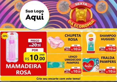 Modelo de Encarte para Encarte A4 Horizontal com o tema Sexta da Economia para Bebês