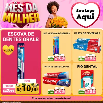 Modelo de Rede Social para Feed Facebook com o tema Mês da Mulher para Higiene Pessoal