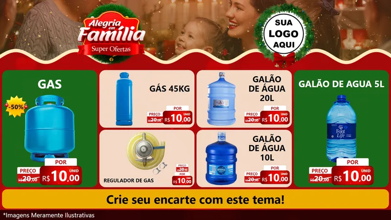 Modelo de TV para TV Horizontal com o tema Alegria Em Família - Super Ofertas para Água e gás