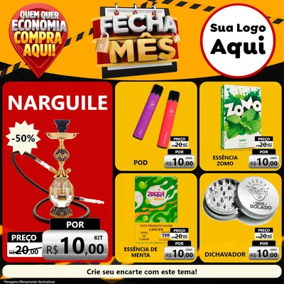 Modelo de Rede Social para Feed Facebook com o tema Fecha Mês para Tabacaria