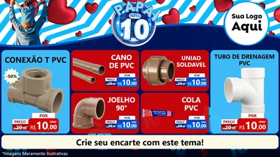 Modelo de TV para TV Horizontal com o tema Papai Nota 10 para Tubos e conexões