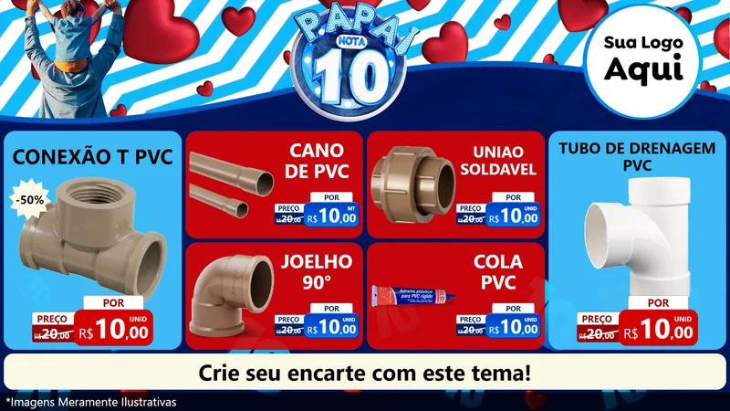 Modelo de TV para TV Horizontal com o tema Papai Nota 10 para Tubos e conexões