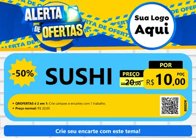 Modelo de Cartaz para Cartaz A4 Horizontal com o tema Alerta de Ofertas para Comida japonesa