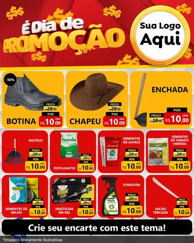 Modelo de Rede Social para Feed Instagram com o tema É Dia De Promoção para Agropecuária