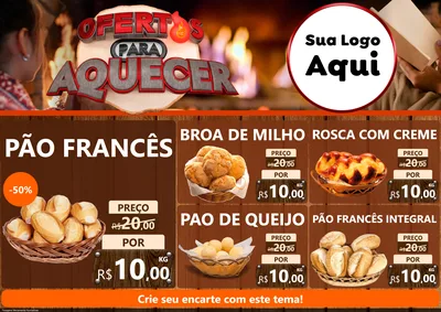 Modelo de Encarte para Encarte A4 Horizontal com o tema Ofertas Para Aquecer para Padaria