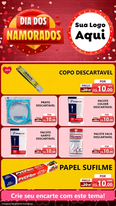 Modelo de TV para TV Vertical com o tema Dia Dos Namorados para Embalagens