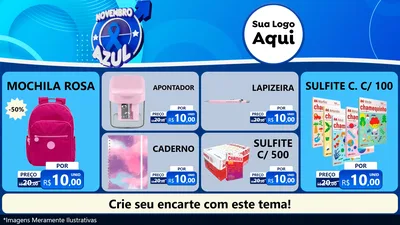 Modelo de TV para TV Horizontal com o tema Novembro Azul para Papelaria