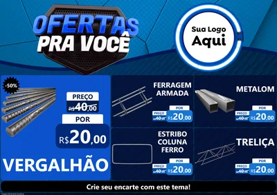 Modelo de Encarte para Encarte A4 Horizontal com o tema Ofertas Para Você - Auto e Motopeças para Ferragens