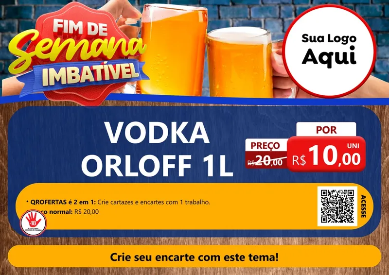Modelo de Cartaz para Cartaz A4 Horizontal com o tema Fim de Semana Imbatível Bebidas para Distribuidora de bebidas