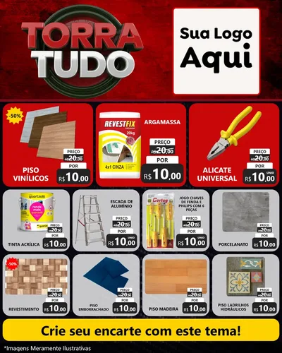 Modelo de Rede Social para Feed Instagram com o tema Torra Tudo para Material para Construção