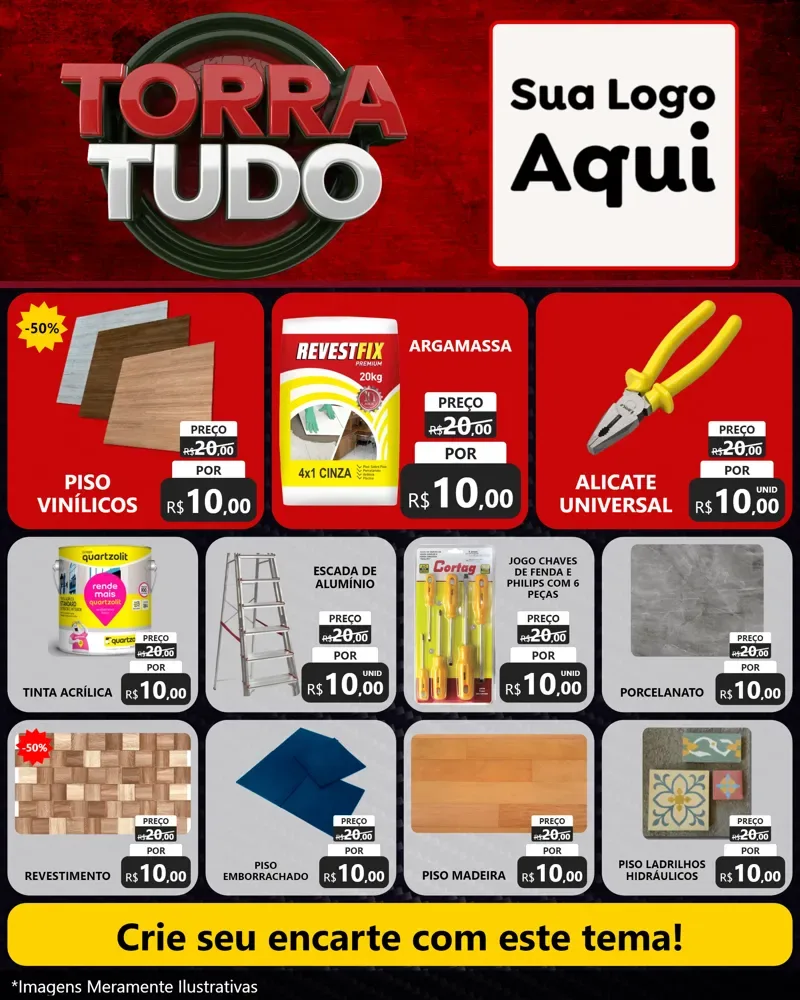 Modelo de Rede Social para Feed Instagram com o tema Torra Tudo para Material para Construção