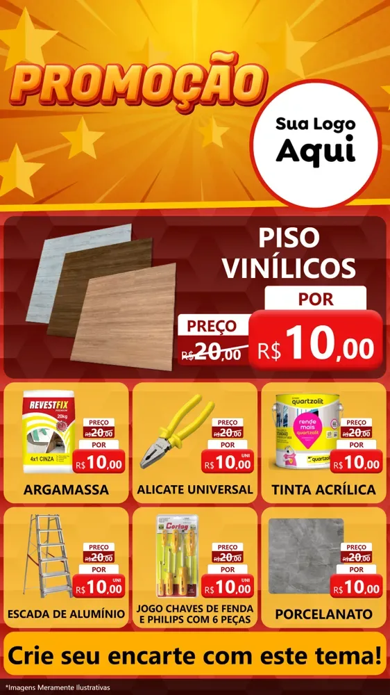 Modelo de Rede Social para Stories com o tema Promoção para Material para Construção